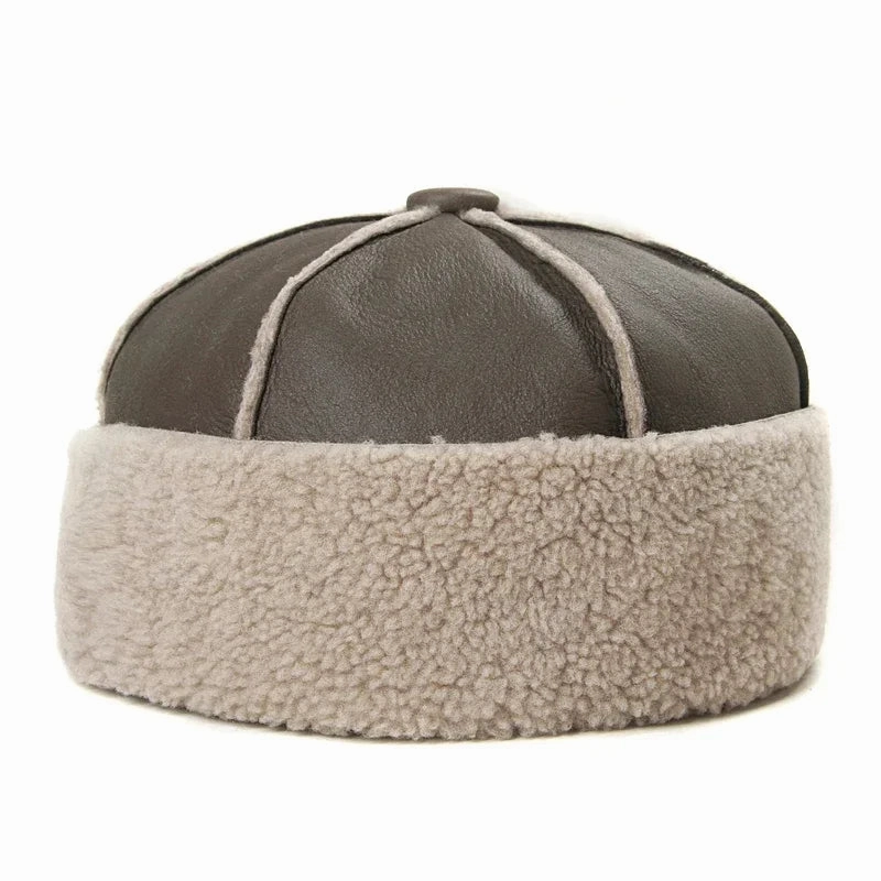 Russian Wool Lined Genuine Leather Docker Cap