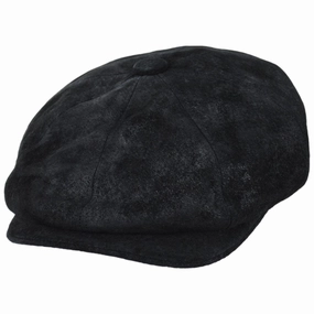Rustic Leather Newsboy Cap