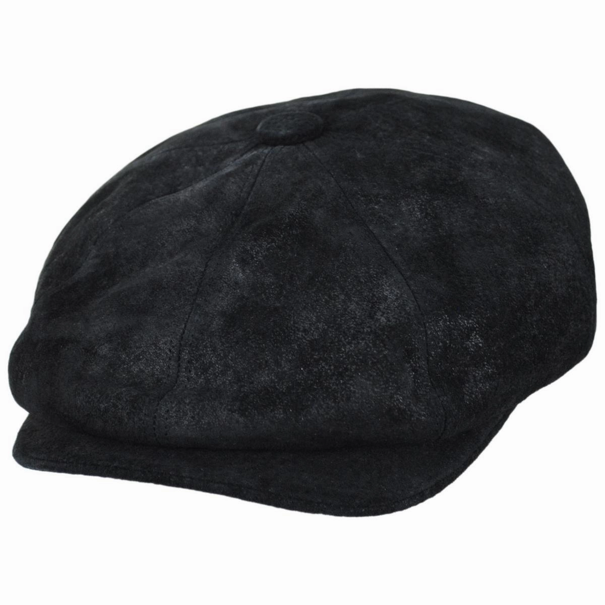 Rustic Leather Newsboy Cap