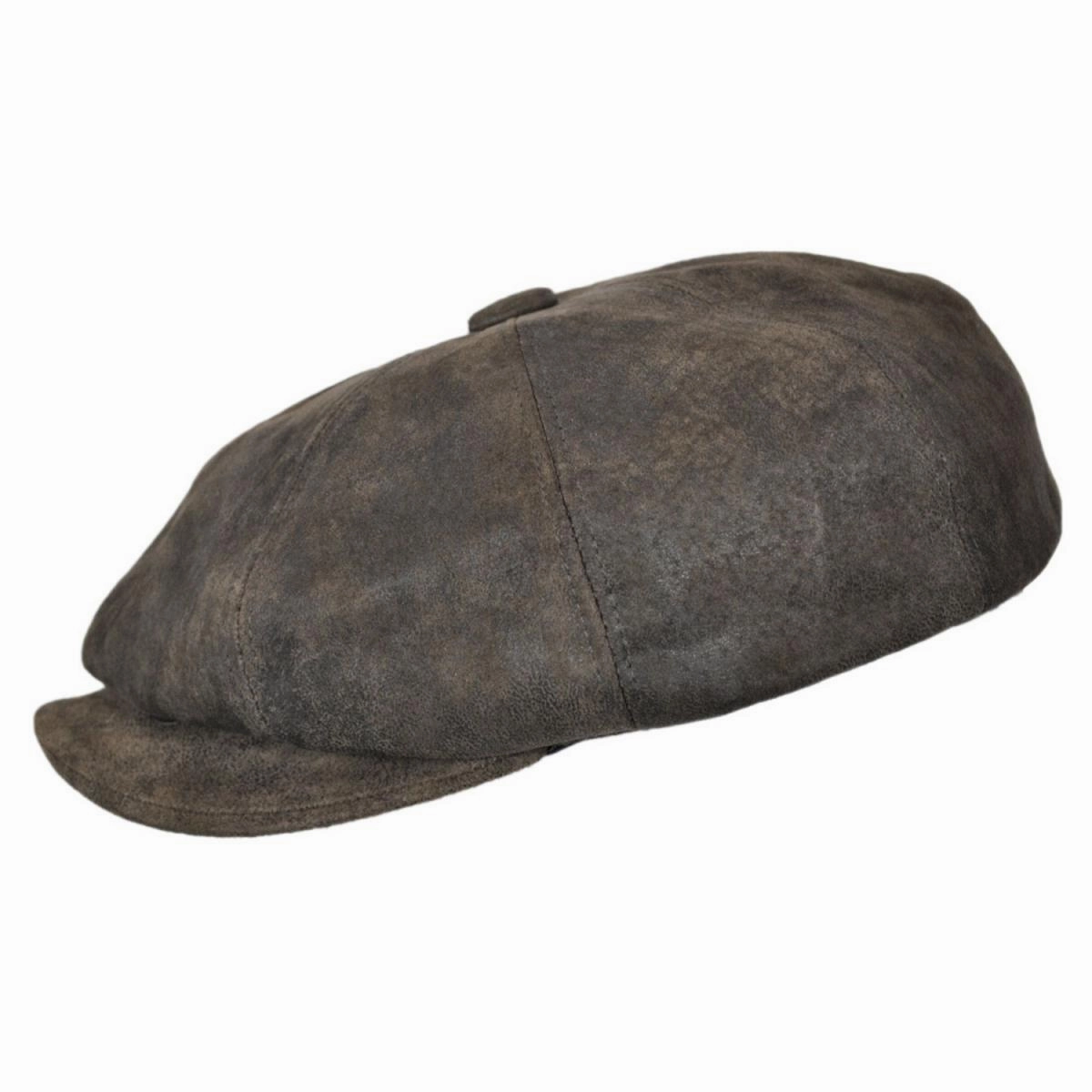 Rustic Leather Newsboy Cap