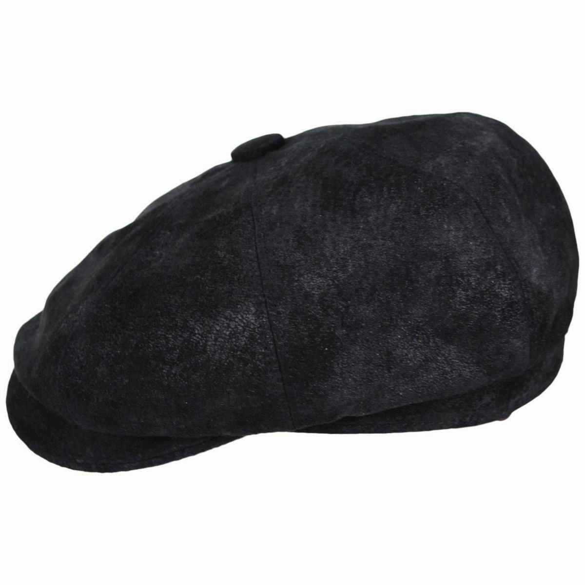 Rustic Leather Newsboy Cap
