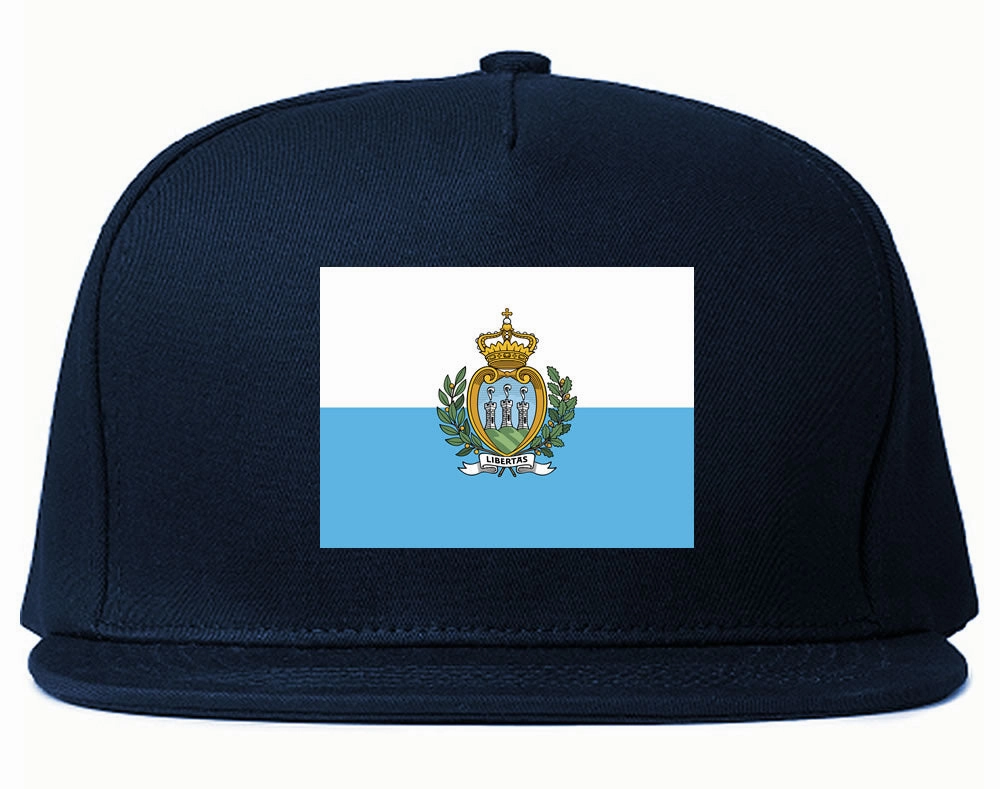 San Marino Flag Country Printed Snapback Hat Cap
