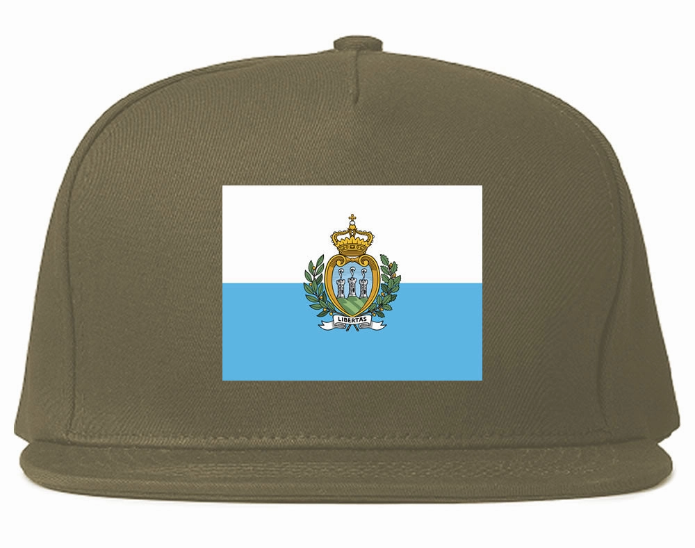 San Marino Flag Country Printed Snapback Hat Cap