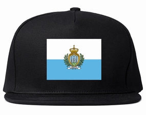 San Marino Flag Country Printed Snapback Hat Cap