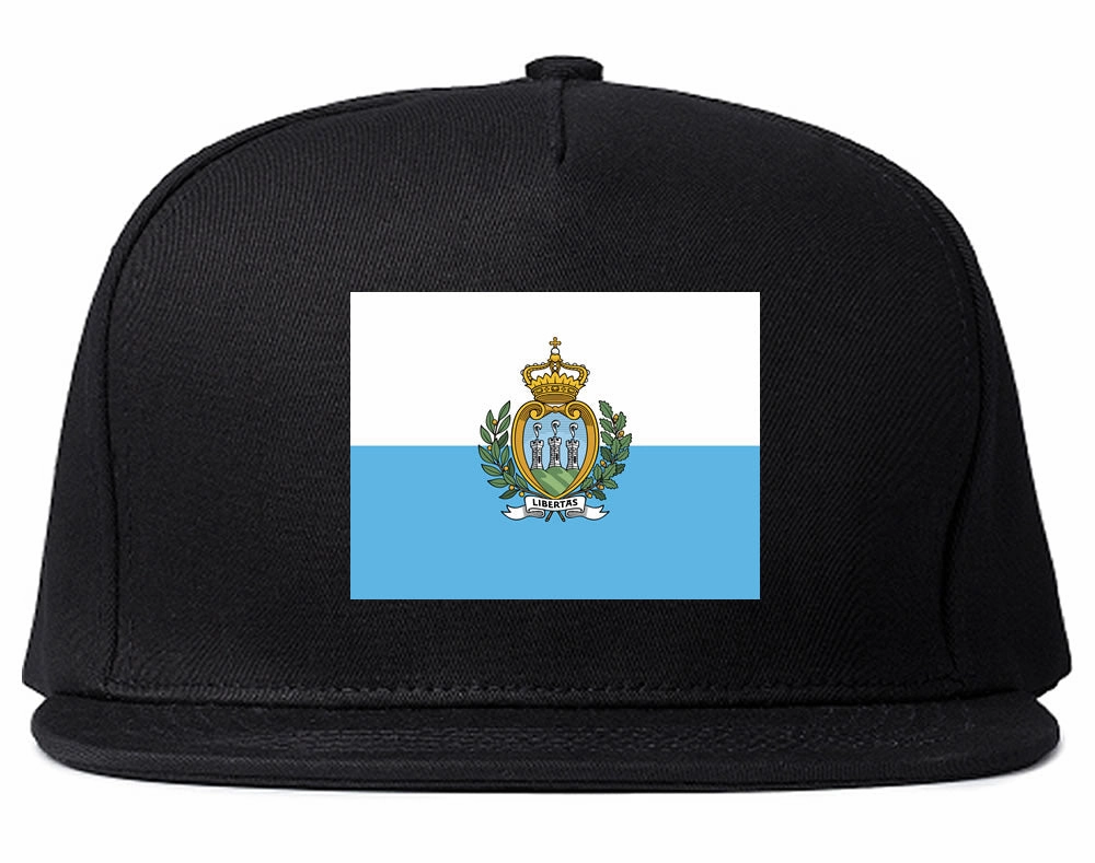 San Marino Flag Country Printed Snapback Hat Cap