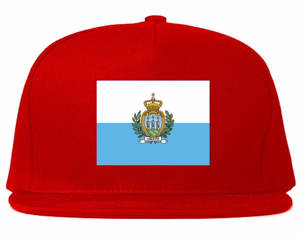 San Marino Flag Country Printed Snapback Hat Cap