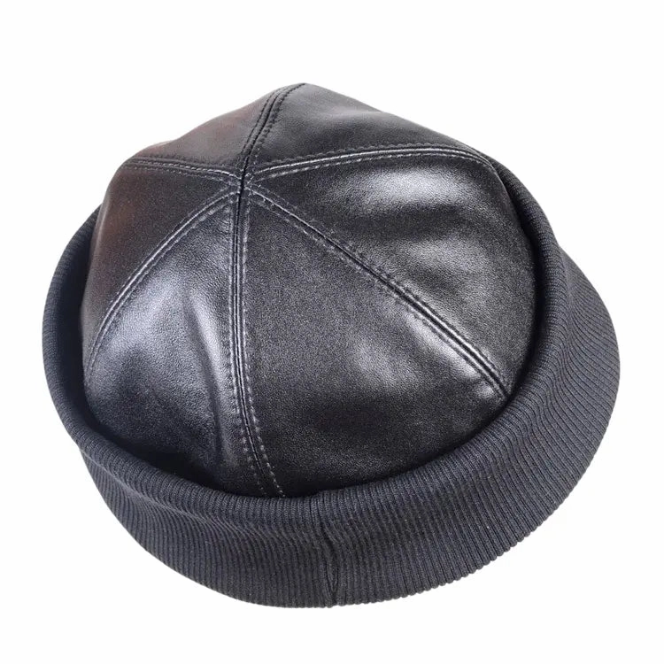 Saratov Winter Genuine Leather Docker Cap