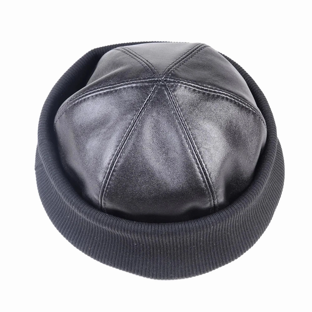Saratov Winter Genuine Leather Docker Cap