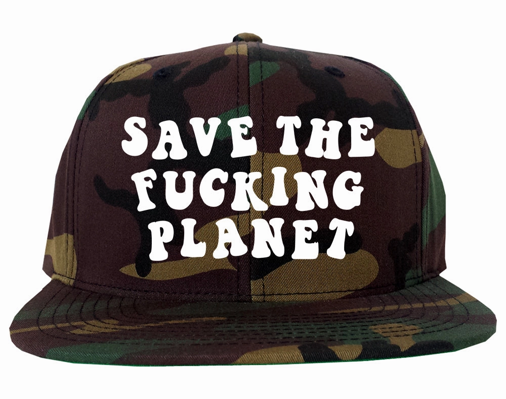 Save The Fucking Planet Mens Snapback Hat Cap