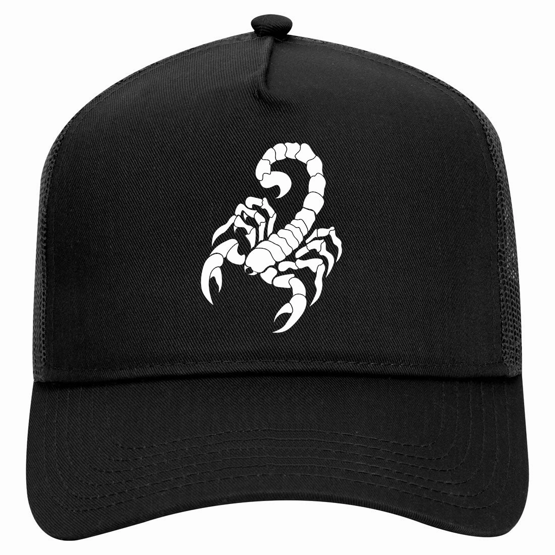 Scorpion Insect Scorpio Astrology Symbol Retro Adult 5 Panel Mesh Trucker Hat