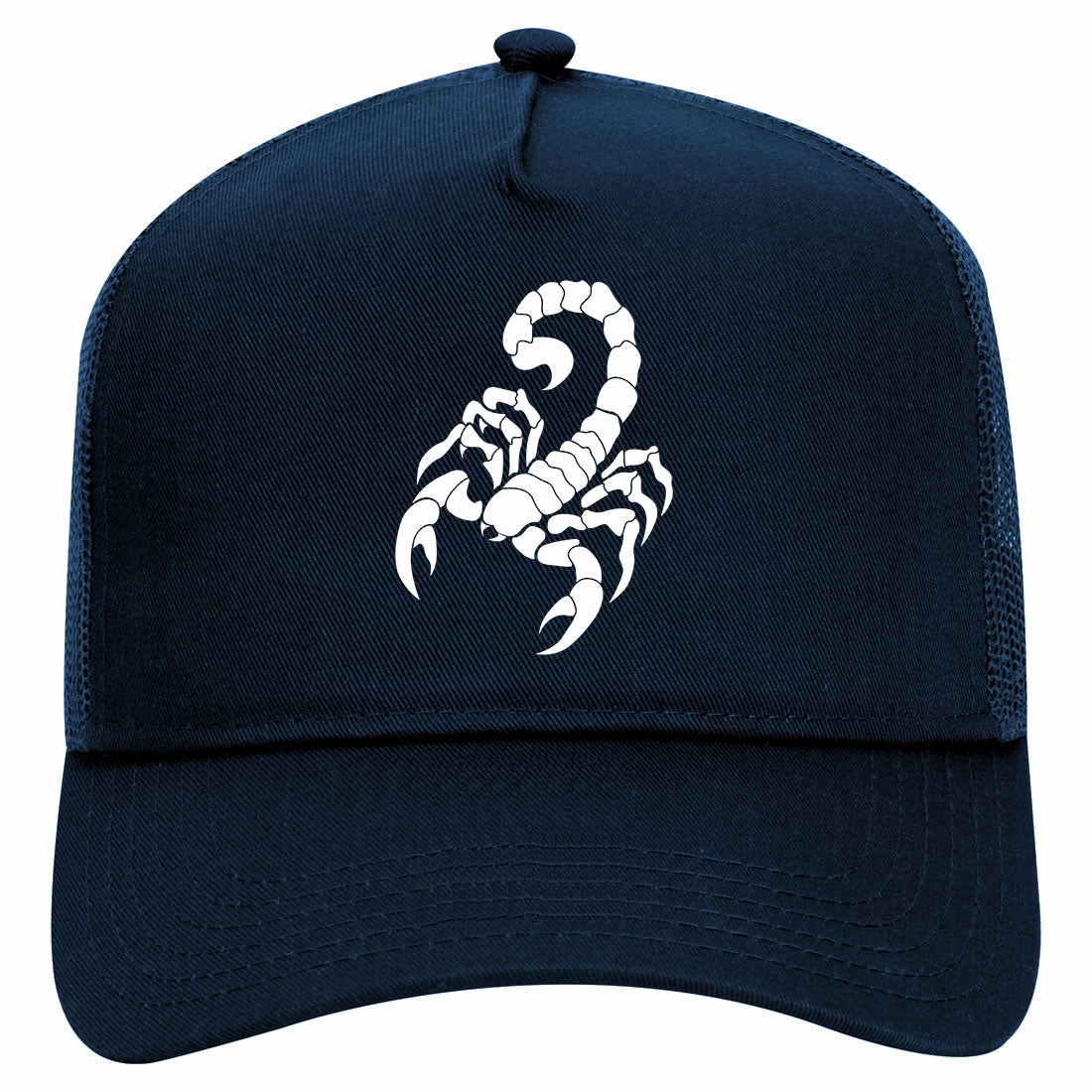 Scorpion Insect Scorpio Astrology Symbol Retro Adult 5 Panel Mesh Trucker Hat