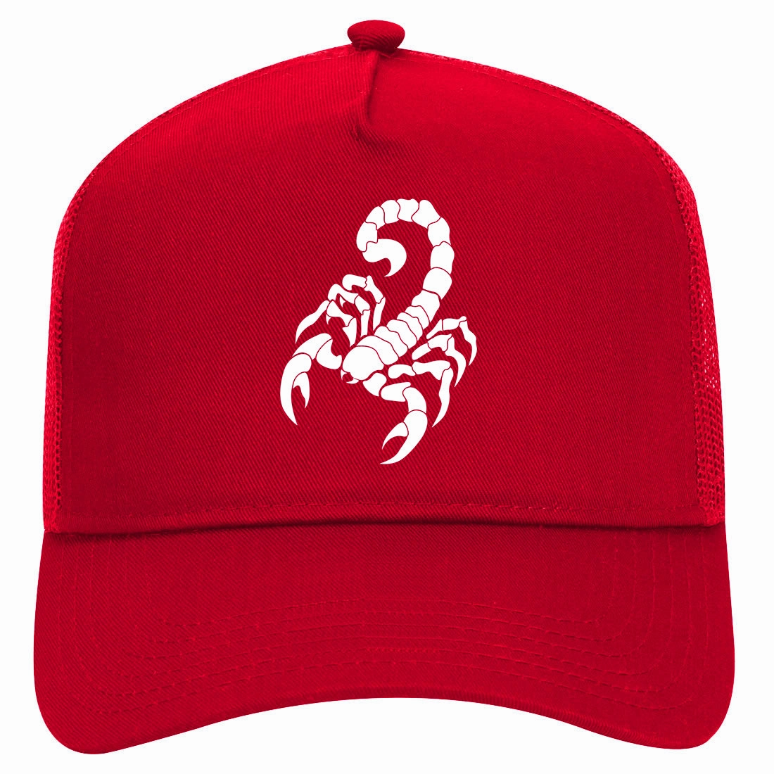 Scorpion Insect Scorpio Astrology Symbol Retro Adult 5 Panel Mesh Trucker Hat