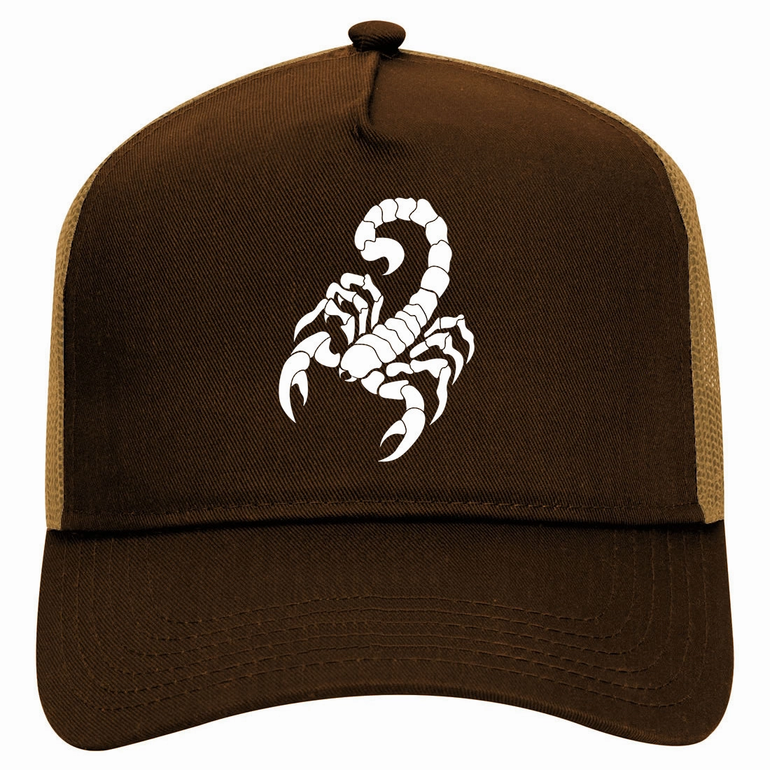 Scorpion Insect Scorpio Astrology Symbol Retro Adult 5 Panel Mesh Trucker Hat