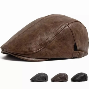 Scott Leather Flat Cap