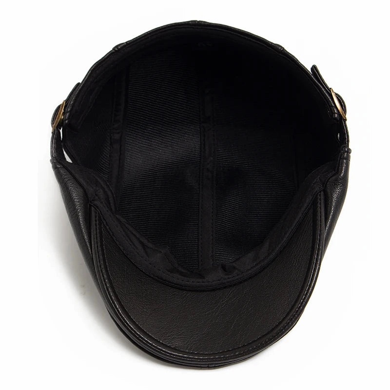 Scott Leather Flat Cap