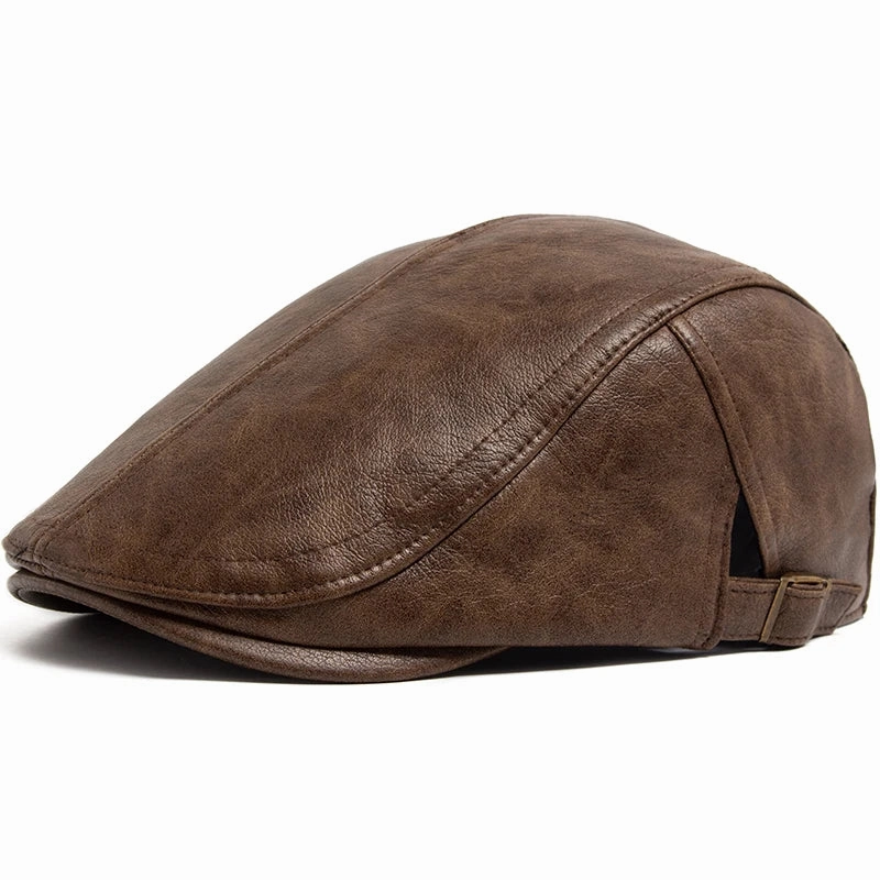 Scott Leather Flat Cap