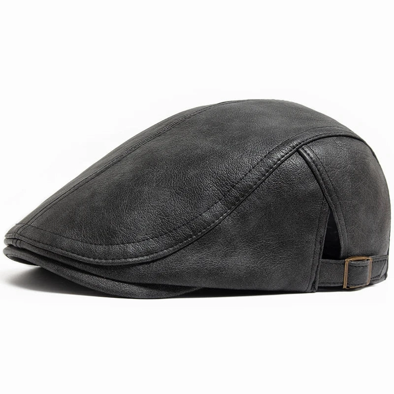 Scott Leather Flat Cap