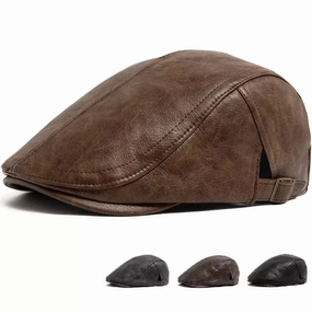 Scott Leather Flat Cap