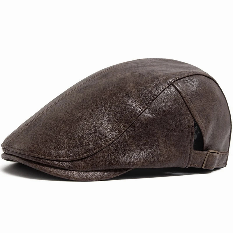 Scott Leather Flat Cap