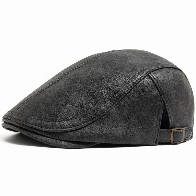 Scott Leather Flat Cap