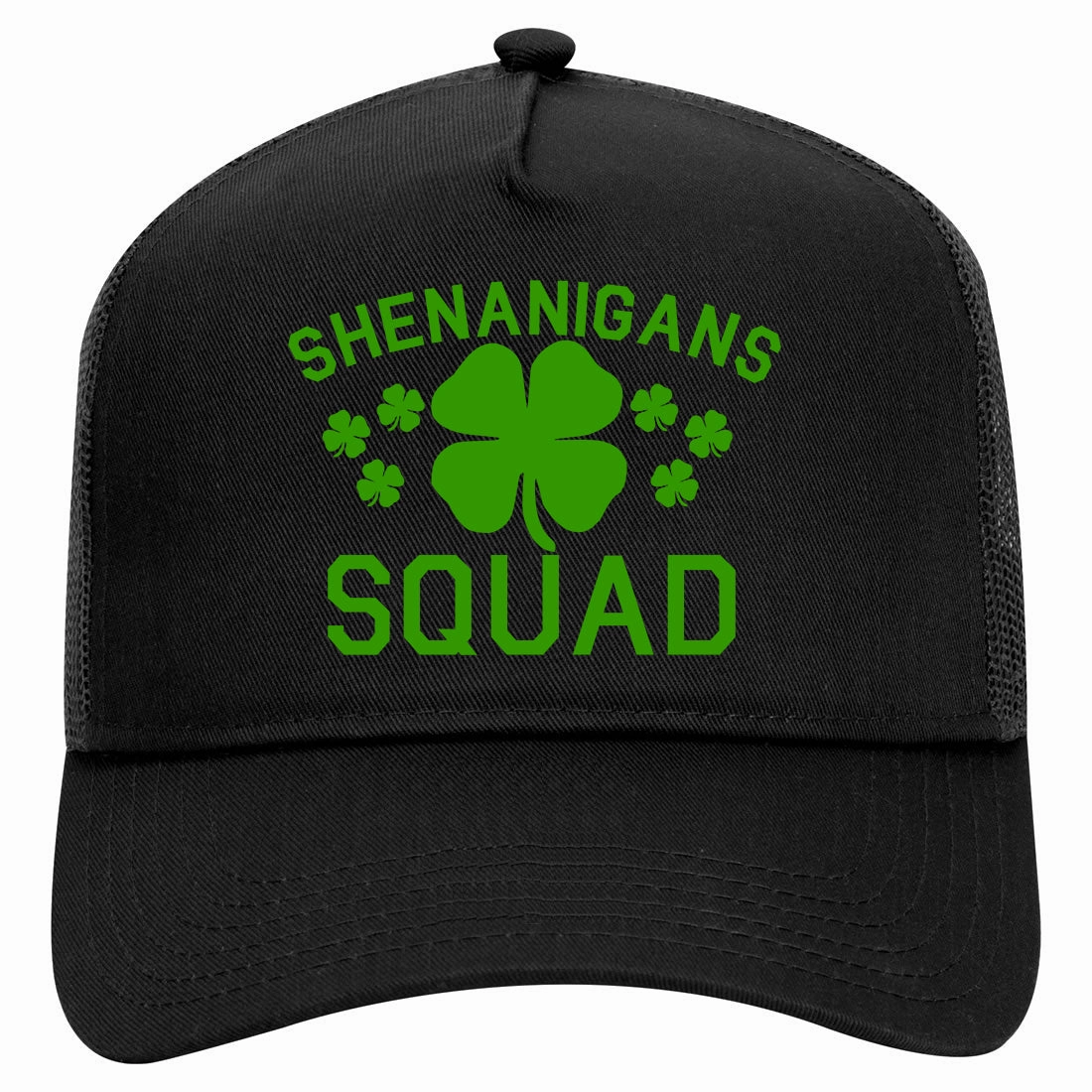 Shenanigans Squad St Patricks Day Retro Adult 5 Panel Mesh Trucker Hat