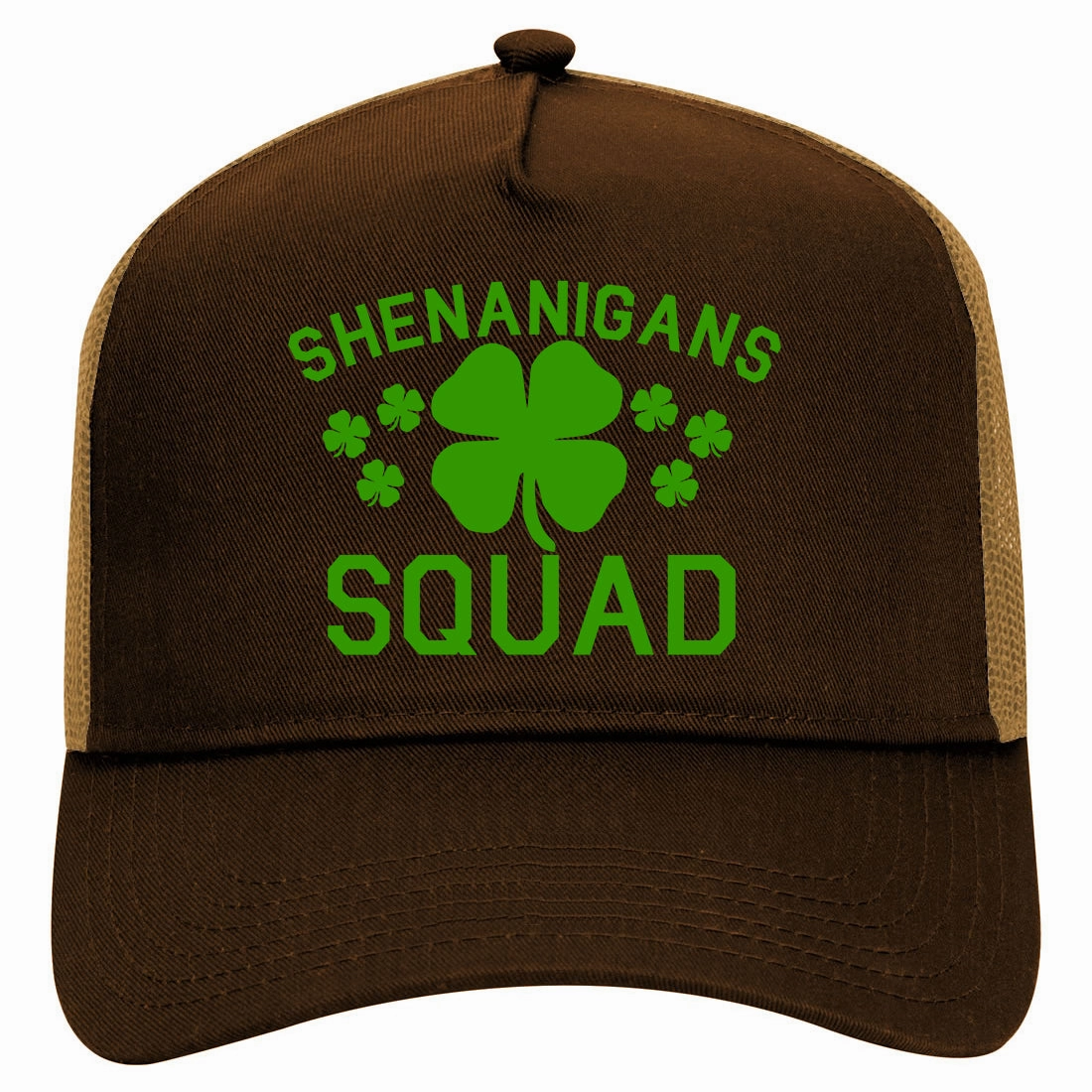 Shenanigans Squad St Patricks Day Retro Adult 5 Panel Mesh Trucker Hat