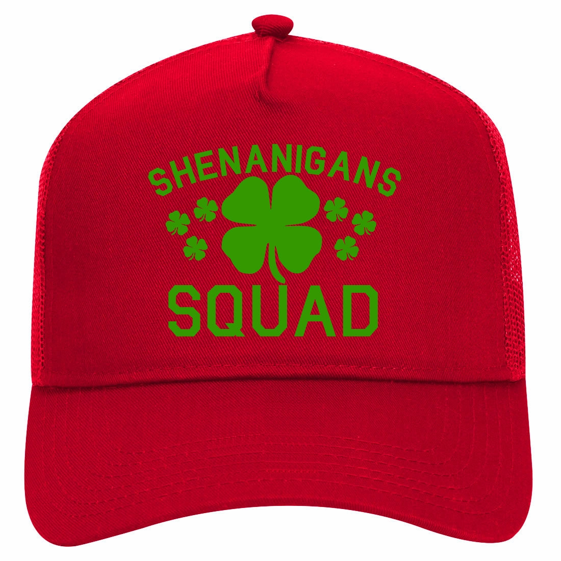 Shenanigans Squad St Patricks Day Retro Adult 5 Panel Mesh Trucker Hat