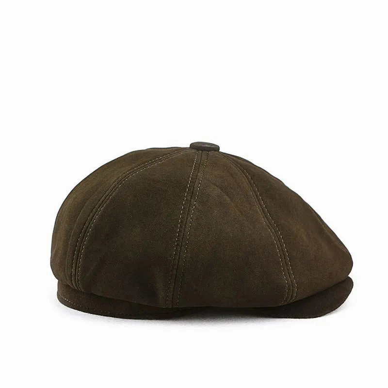 Shetland Genuine Suede Leather Newboy Cap