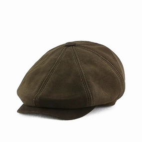 Shetland Genuine Suede Leather Newboy Cap