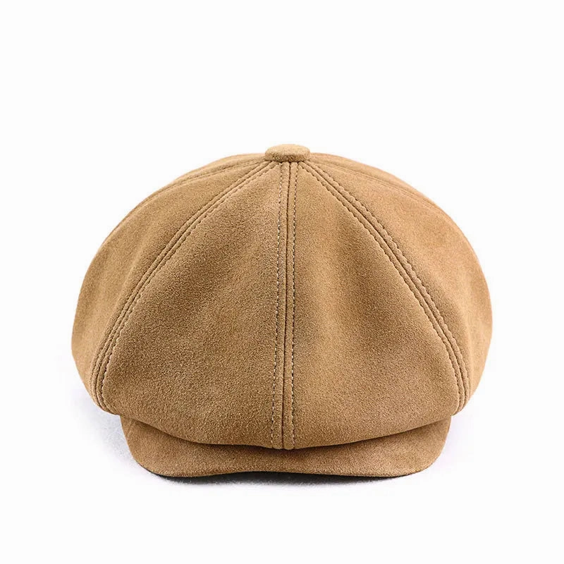 Shetland Genuine Suede Leather Newboy Cap