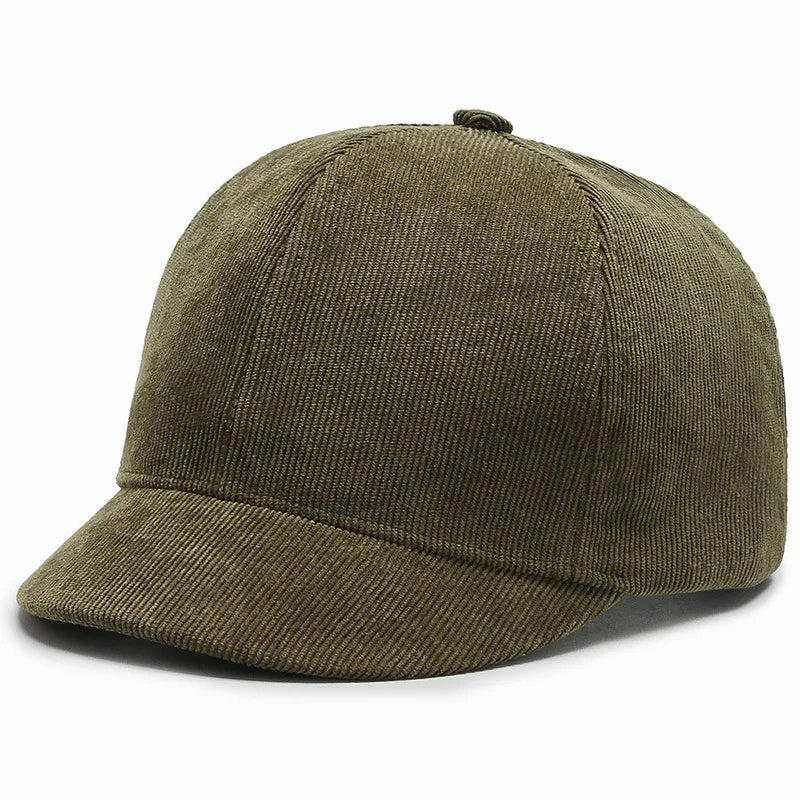Short Brim Corduroy Baseball Cap