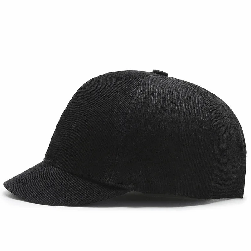Short Brim Corduroy Baseball Cap
