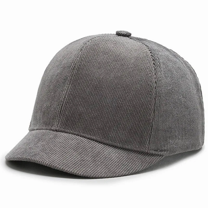 Short Brim Corduroy Baseball Cap