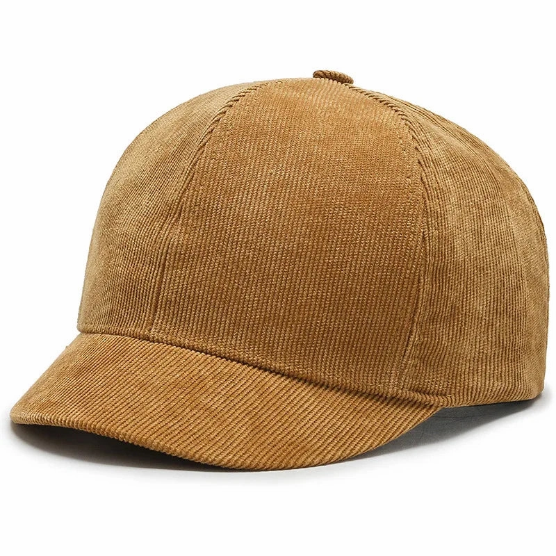 Short Brim Corduroy Baseball Cap