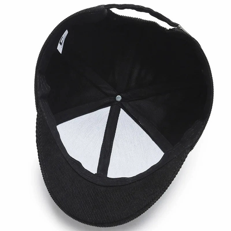 Short Brim Corduroy Baseball Cap