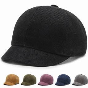 Short Brim Corduroy Baseball Cap