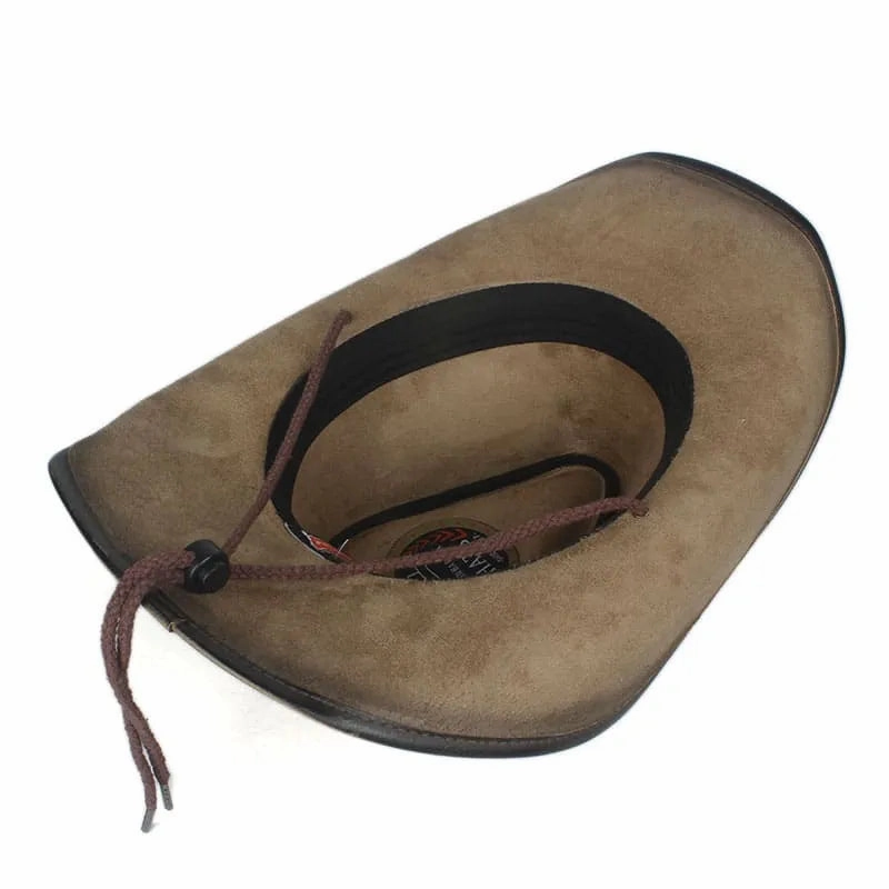 Silver Goat Genuine Leather Cowboy Hat