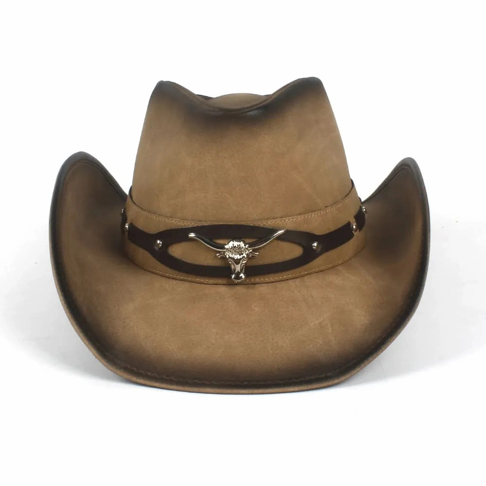 Silver Goat Genuine Leather Cowboy Hat