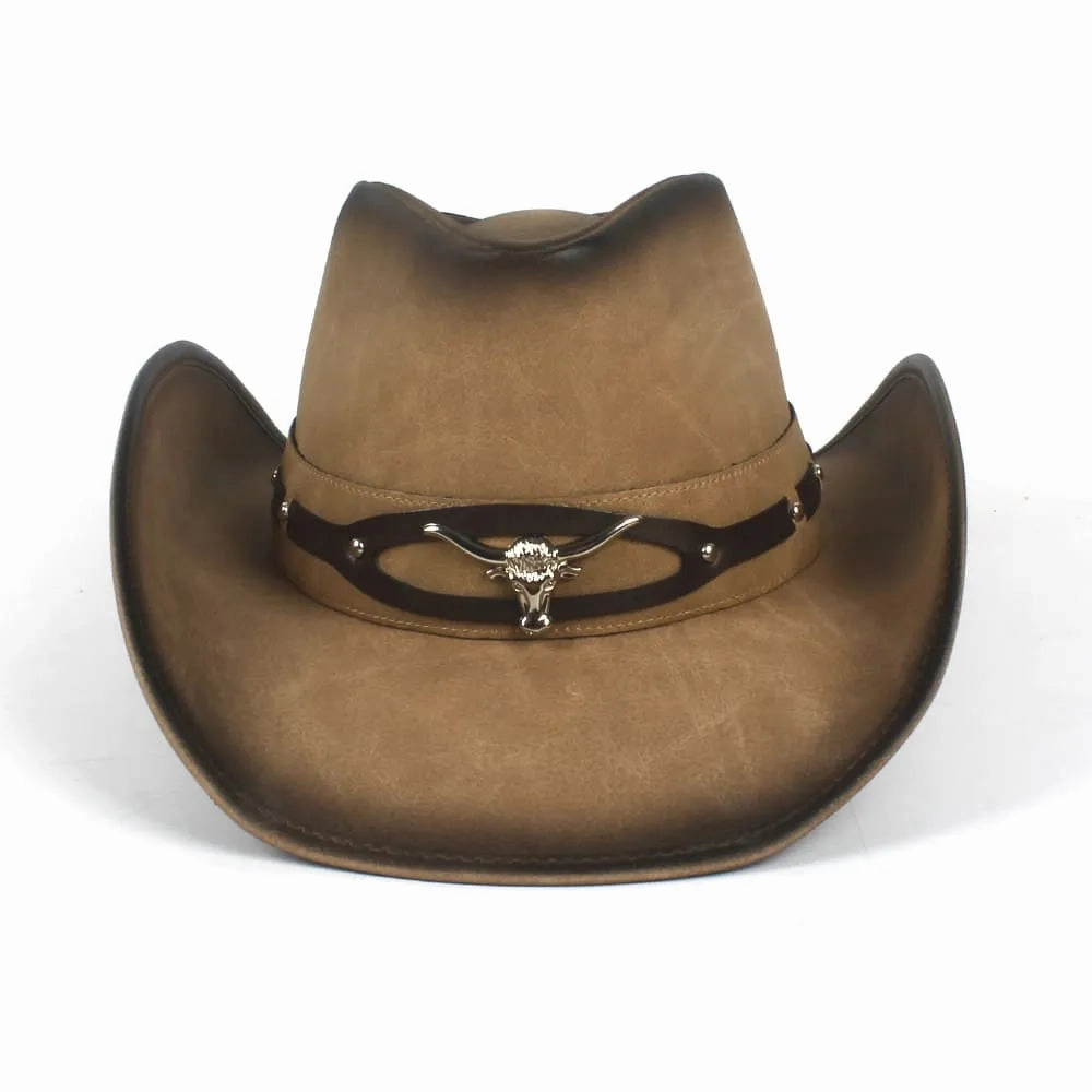 Silver Goat Genuine Leather Cowboy Hat