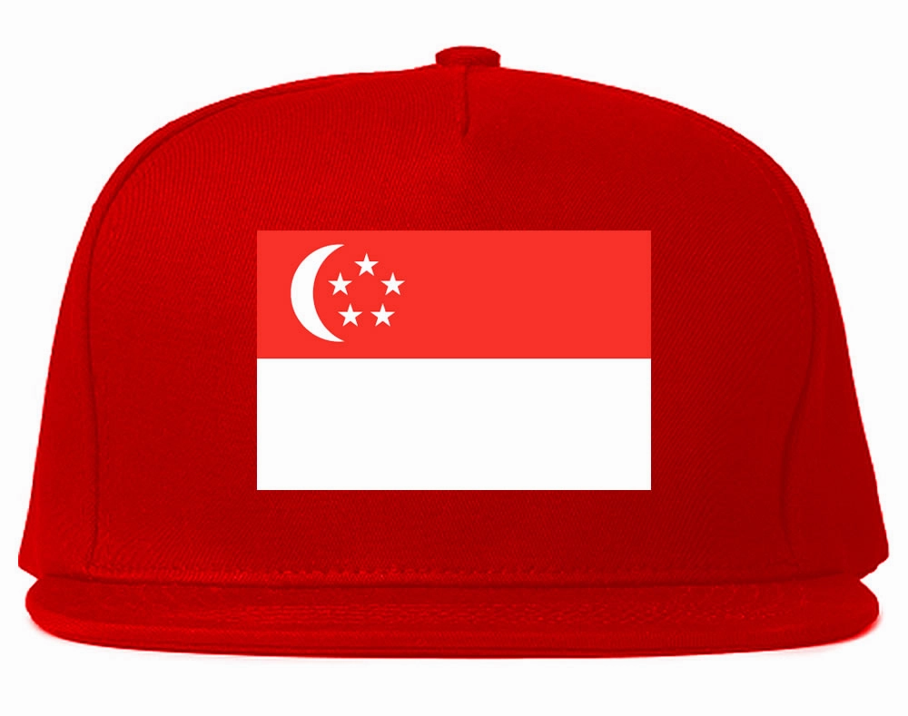 Singapore Flag Country Printed Snapback Hat Cap