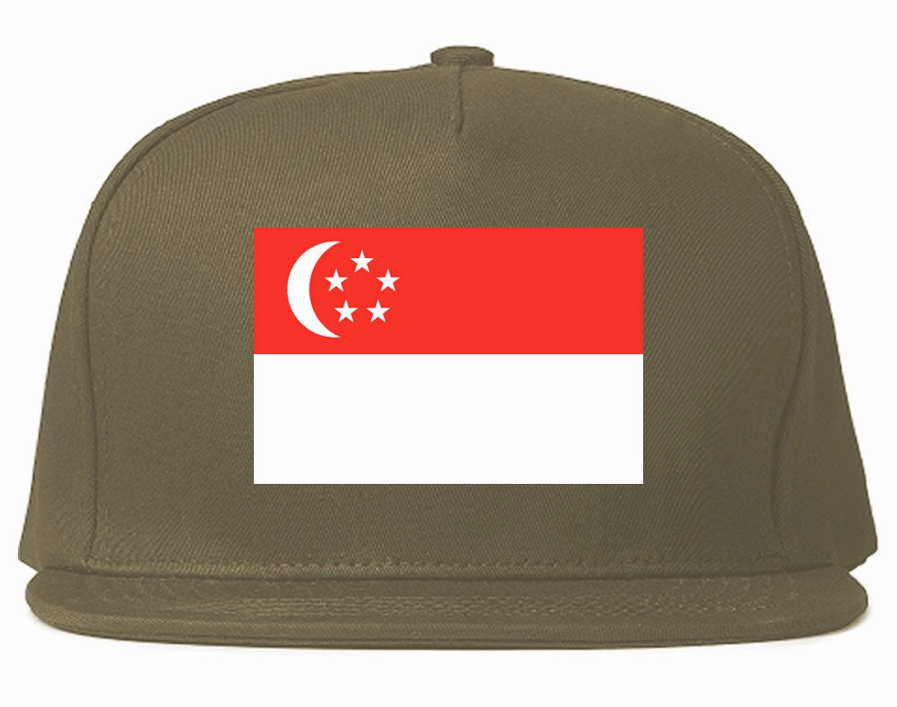 Singapore Flag Country Printed Snapback Hat Cap