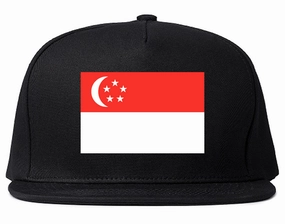 Singapore Flag Country Printed Snapback Hat Cap
