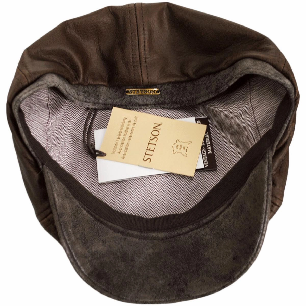 Six-Panel Leather Newsboy Cap