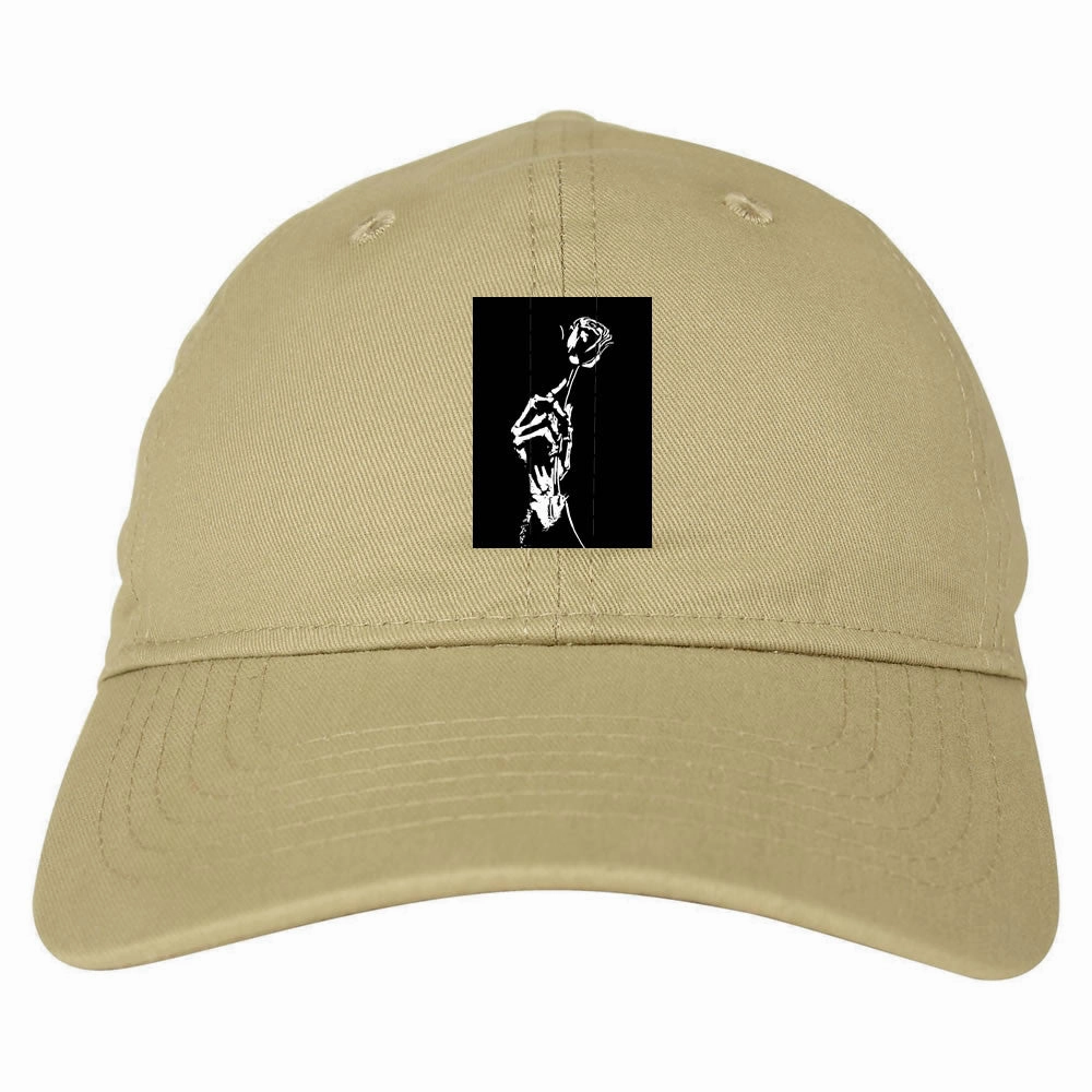 Skeleton Hand Rose Dad Hat Cap