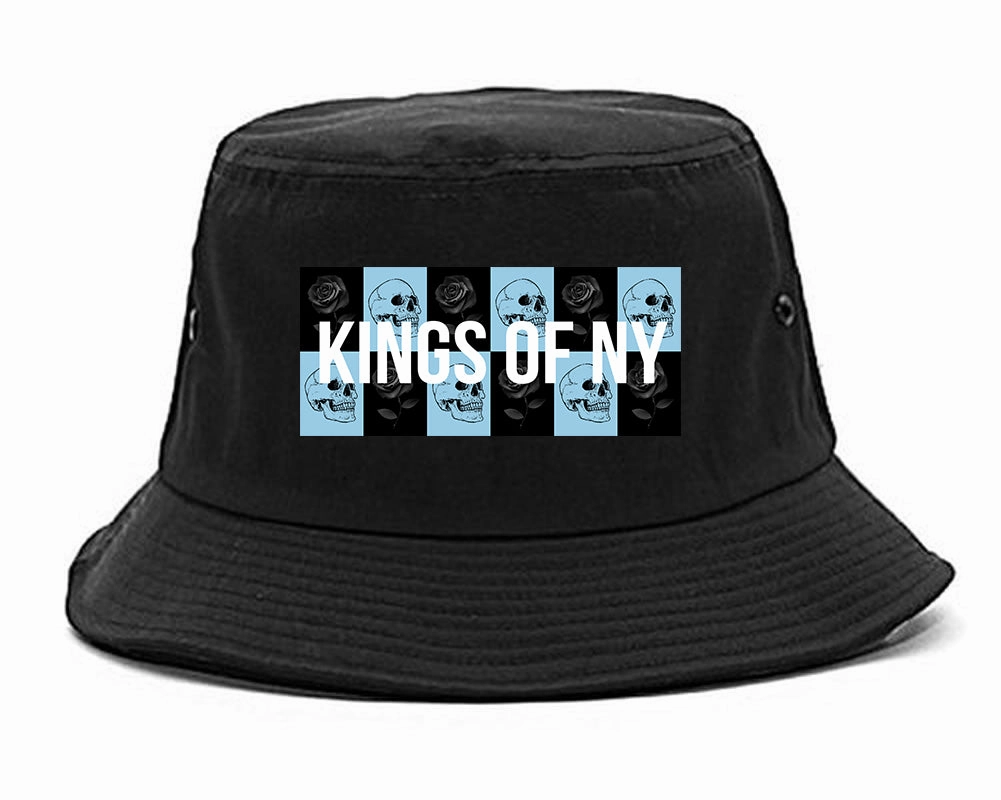 Skull And Rose Box Logo Mens Bucket Hat