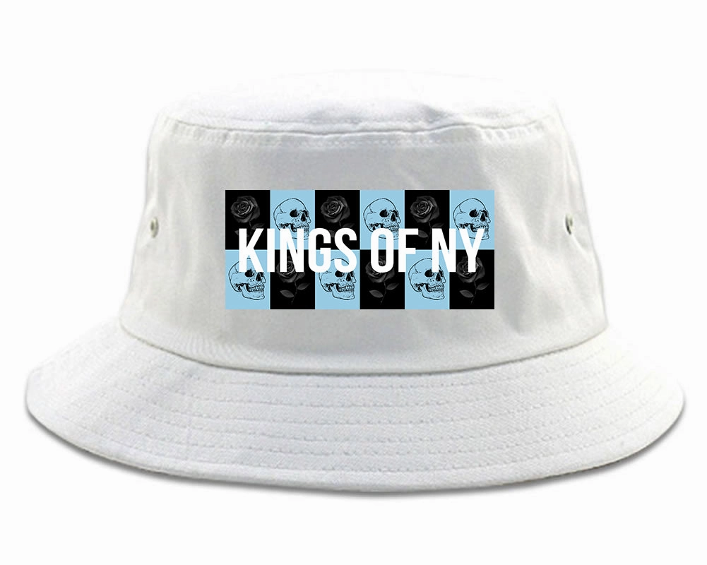 Skull And Rose Box Logo Mens Bucket Hat