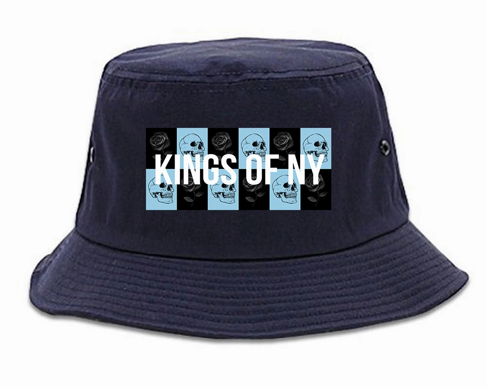 Skull And Rose Box Logo Mens Bucket Hat