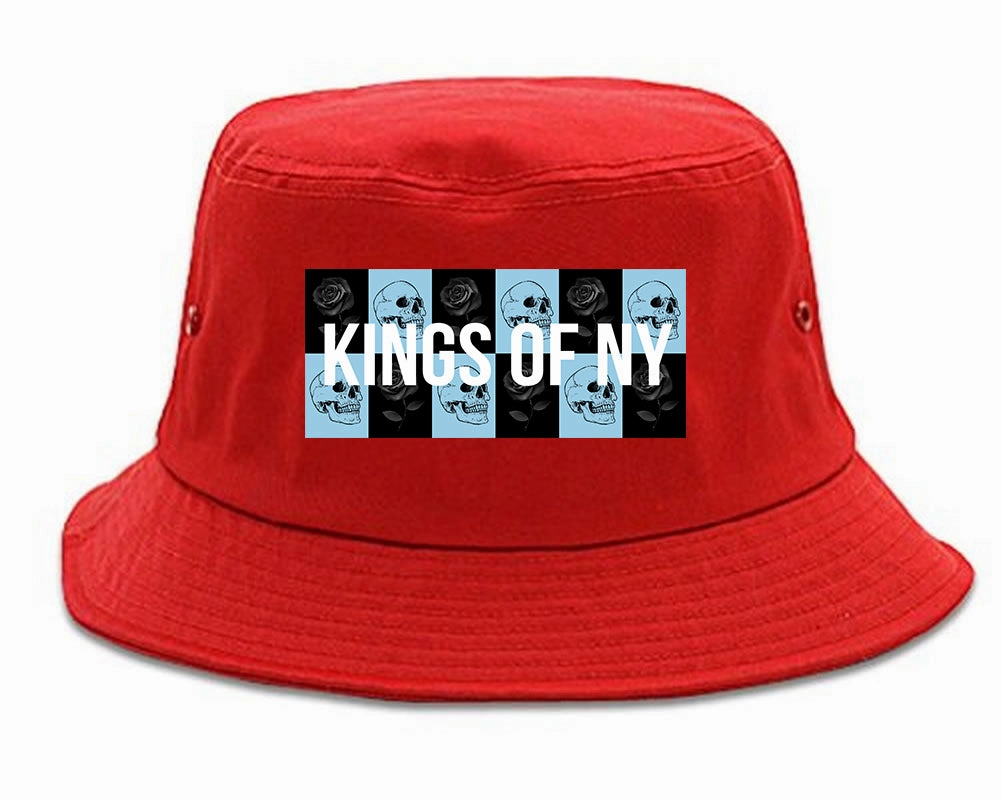 Skull And Rose Box Logo Mens Bucket Hat