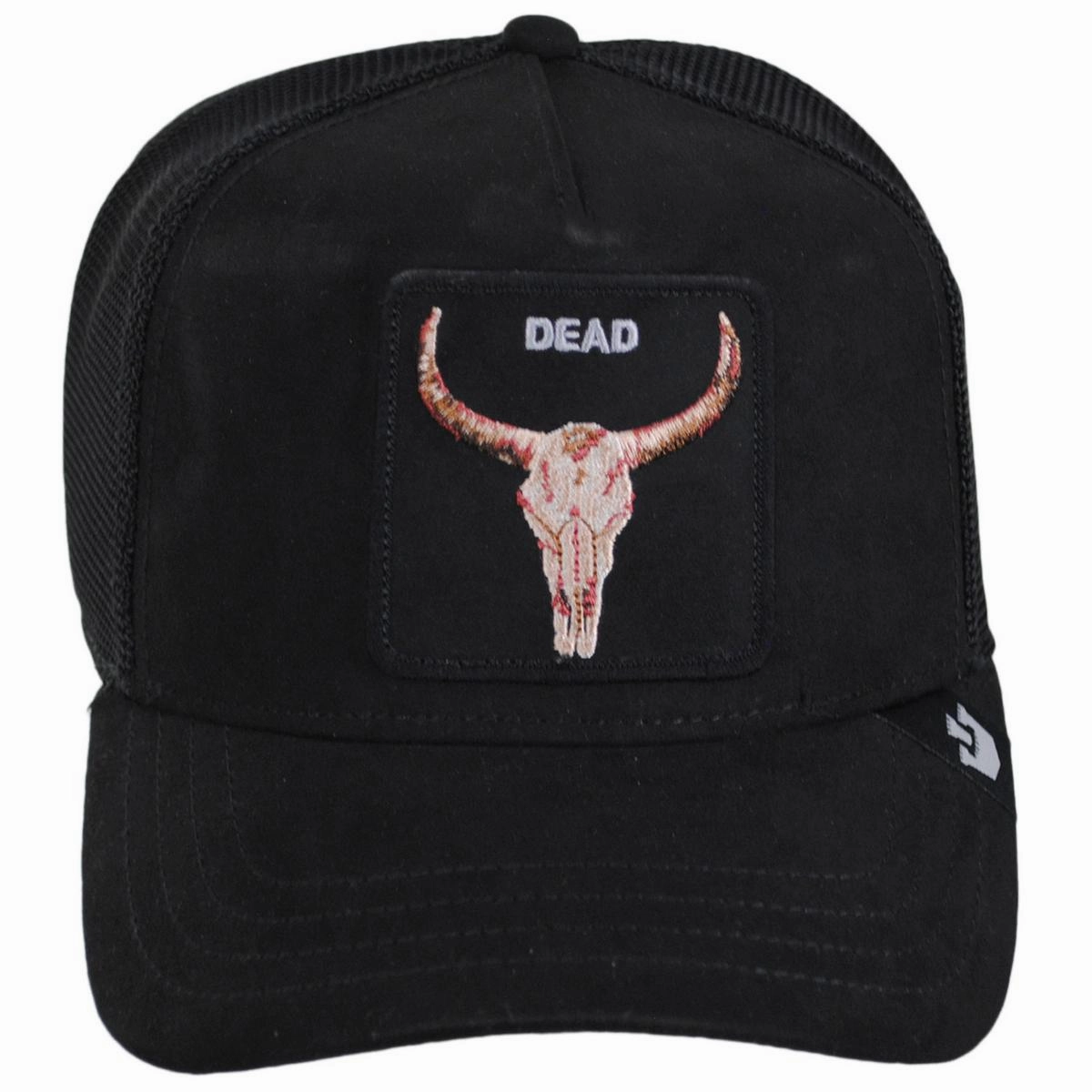 Skull Microsuede Mesh Trucker Snapback Baseball Cap