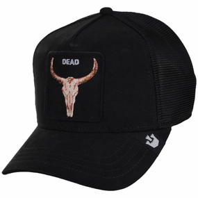 Skull Microsuede Mesh Trucker Snapback Baseball Cap